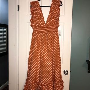 Orange Polka Dot Summer/Spring Dress NWT